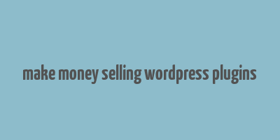 make money selling wordpress plugins