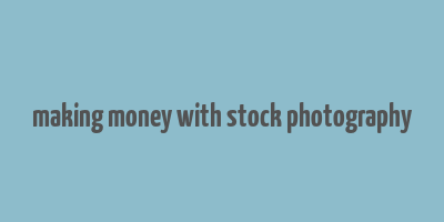 making money with stock photography