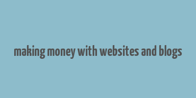 making money with websites and blogs