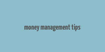 money management tips