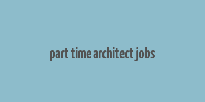 part time architect jobs