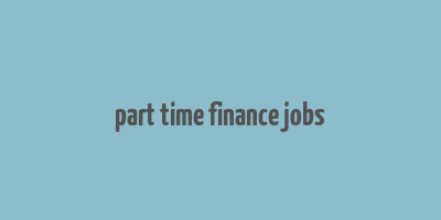 part time finance jobs