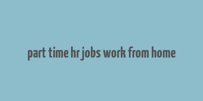 part time hr jobs work from home