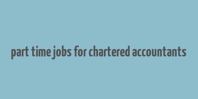 part time jobs for chartered accountants