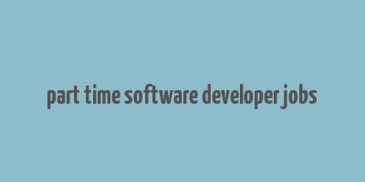 part time software developer jobs