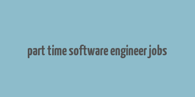 part time software engineer jobs