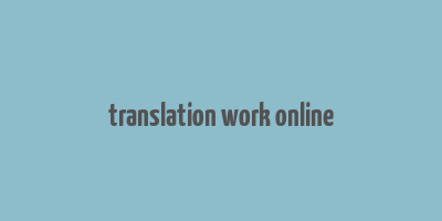 translation work online