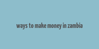 ways to make money in zambia