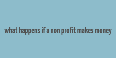 what happens if a non profit makes money