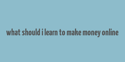 what should i learn to make money online