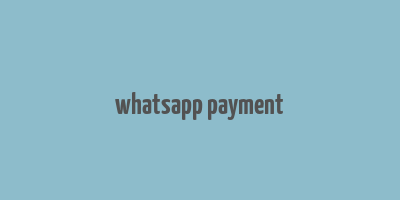 whatsapp payment