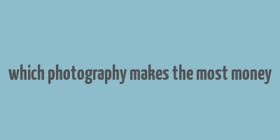 which photography makes the most money