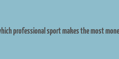 which professional sport makes the most money