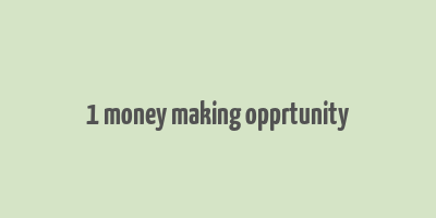 1 money making opprtunity