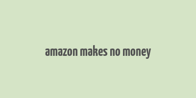 amazon makes no money