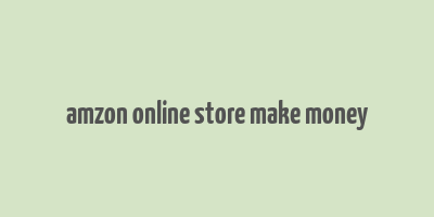 amzon online store make money