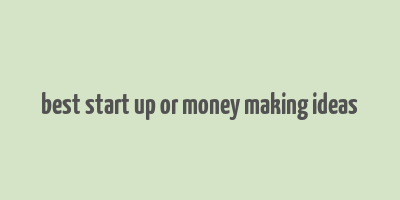 best start up or money making ideas