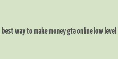 best way to make money gta online low level