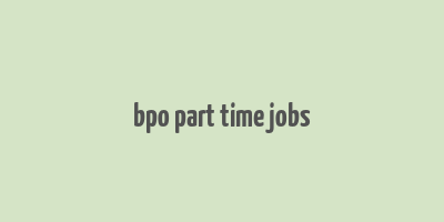 bpo part time jobs