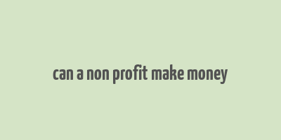 can a non profit make money