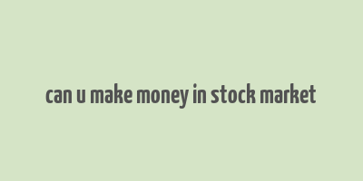 can u make money in stock market