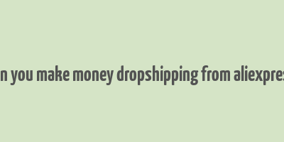 can you make money dropshipping from aliexpress