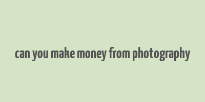 can you make money from photography