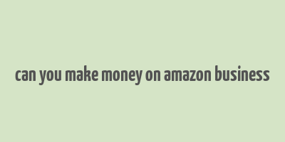 can you make money on amazon business