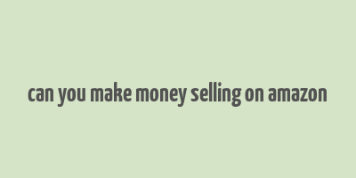 can you make money selling on amazon