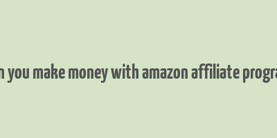 can you make money with amazon affiliate program