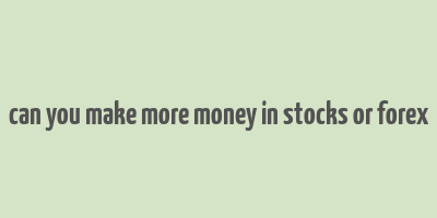 can you make more money in stocks or forex