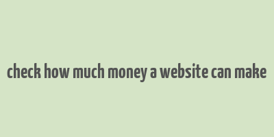 check how much money a website can make