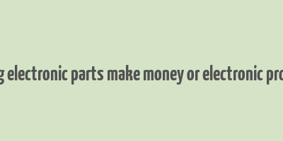 does selling electronic parts make money or electronic product itself