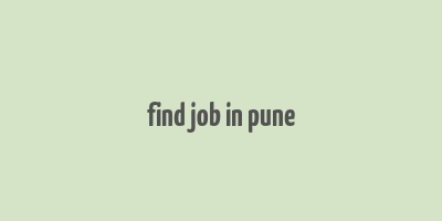 find job in pune