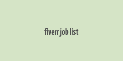 fiverr job list