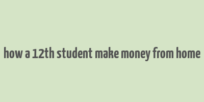 how a 12th student make money from home