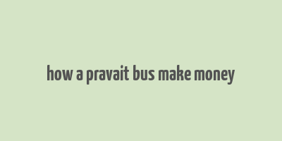 how a pravait bus make money