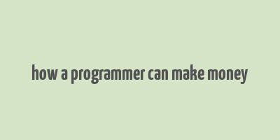 how a programmer can make money