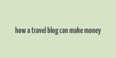 how a travel blog can make money