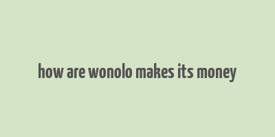 how are wonolo makes its money