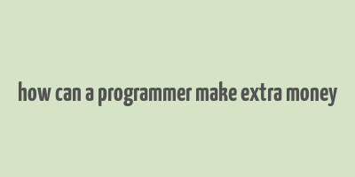 how can a programmer make extra money