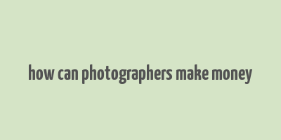 how can photographers make money