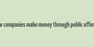 how companies make money through public offering