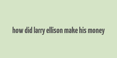 how did larry ellison make his money