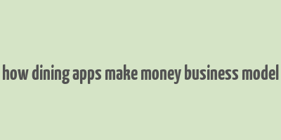 how dining apps make money business model