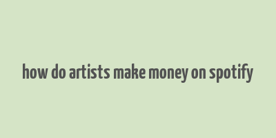 how do artists make money on spotify