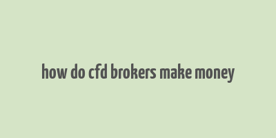 how do cfd brokers make money