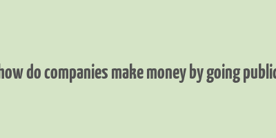 how do companies make money by going public