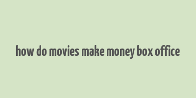 how do movies make money box office