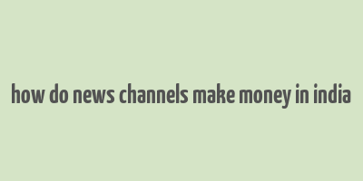 how do news channels make money in india